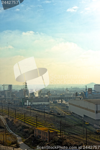 Image of Landscape with industrial architecture