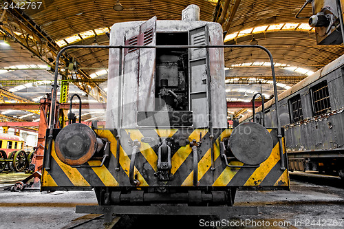 Image of Freight train in garage