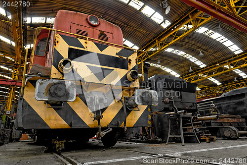 Image of Freight train in garage