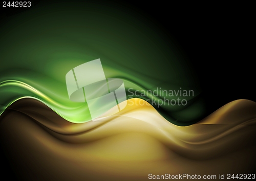 Image of Dark orange and green waves template