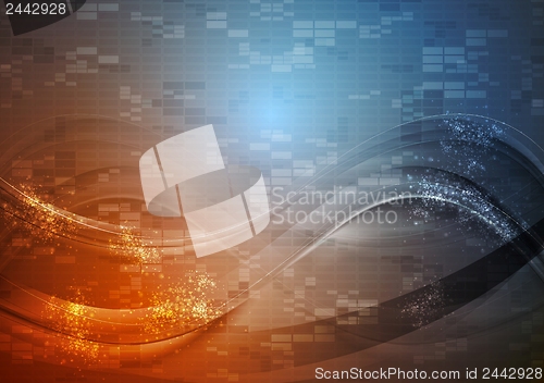 Image of Abstract hi-tech wavy vector