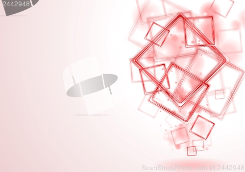 Image of Bright red squares design