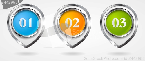 Image of Vector infographic elements with metallic frame