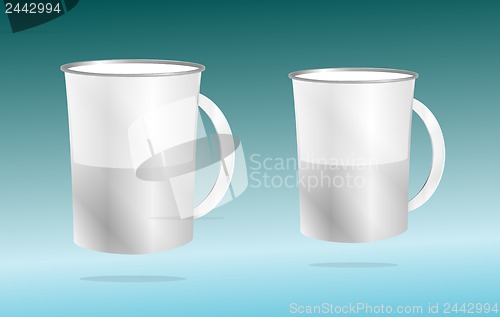 Image of photorealistic white cup set