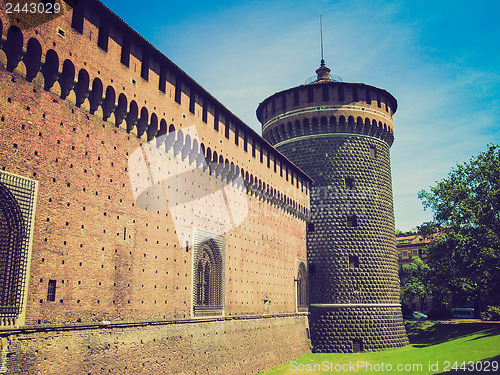 Image of Retro look Castello Sforzesco, Milan