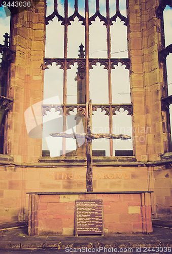 Image of Retro look Coventry Cathedral ruins