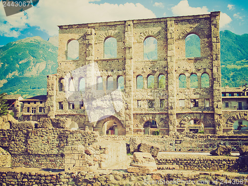 Image of Retro look Roman Theatre Aosta