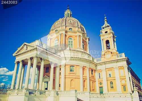 Image of Retro look Basilica di Superga, Turin