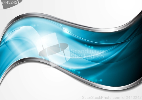 Image of Colourful blue vector waves