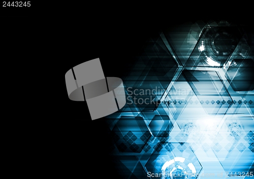 Image of Dark blue technology vector background