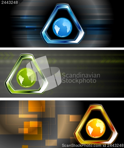 Image of Abstract hi-tech vector banners