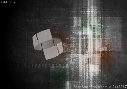 Image of Dark grunge technology design. Vector template