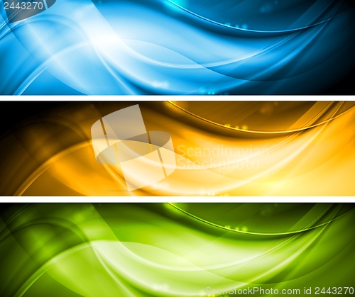 Image of Shiny waves elegant banners