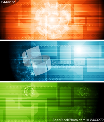 Image of Abstract hi-tech vector banners