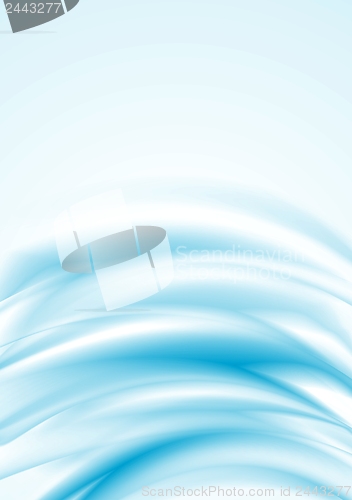 Image of Blue smooth wavy vector backdrop