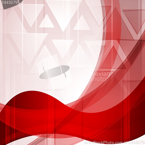 Image of Wavy bright red backdrop with triangles