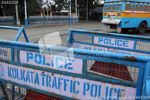 Image of Barriers at the street, Kolkata