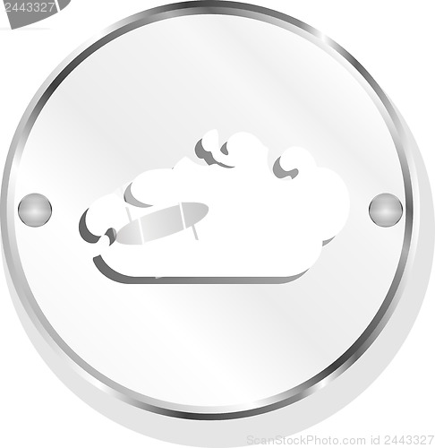 Image of brushed metal cloud round button