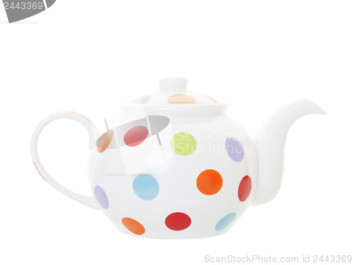 Image of Polka Dot Teapot with Clipping Path