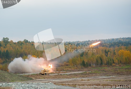 Image of Rocket launch by TOS-1A system