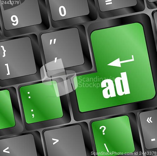 Image of Marketing concept: computer keyboard with word Ad
