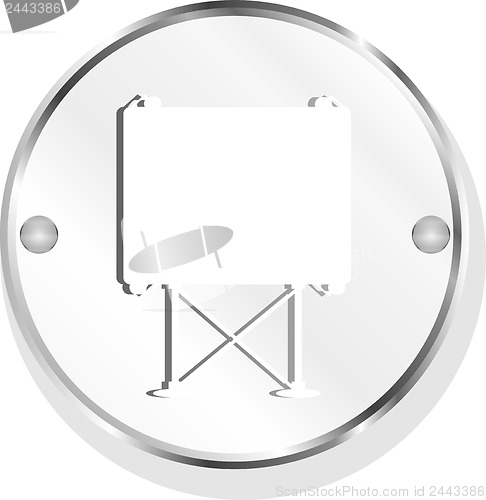 Image of sign direction on metal button icon
