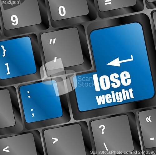 Image of Lose weight on blue keyboard key button