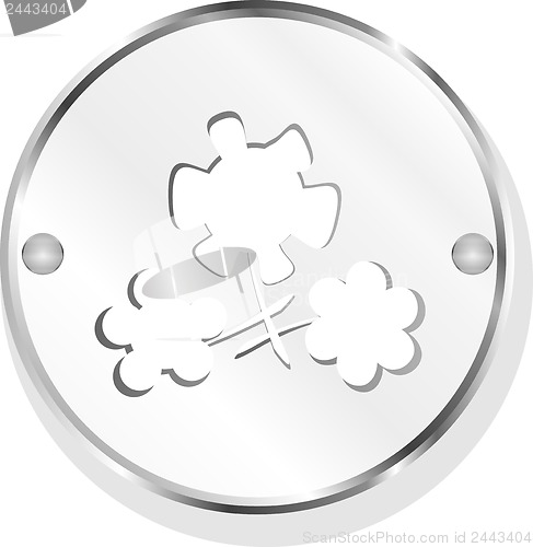 Image of Flower Icon on Metal Internet Button