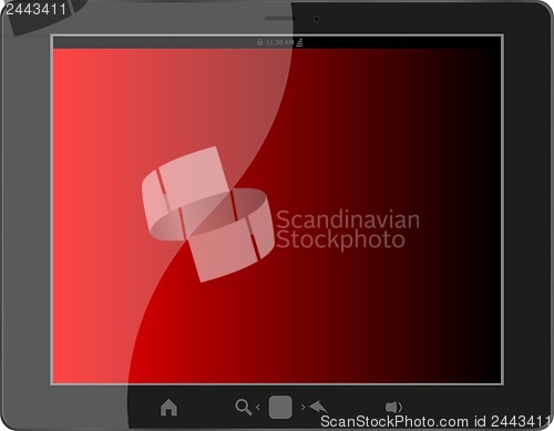 Image of Tablet pc with red screen