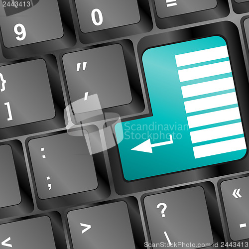 Image of blue keyboard button with abstract business lines