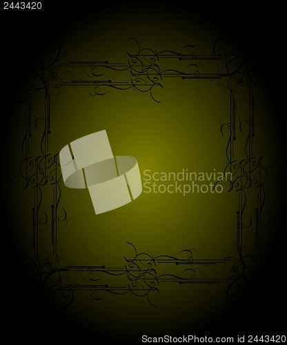 Image of luxury gold pattern ornament borders of black background