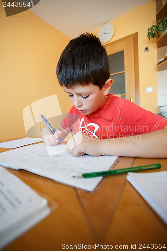 Image of boy doing school homework