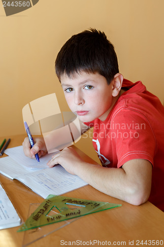 Image of boy doing school homework