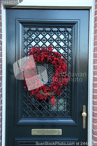 Image of Christmas wreath on a door