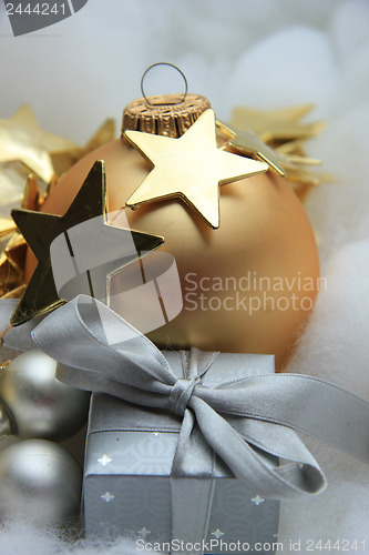 Image of Christmas gift and decorations
