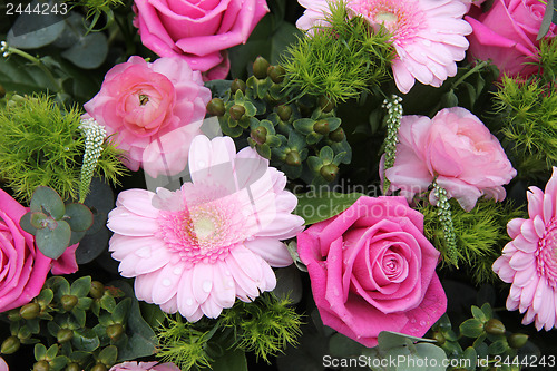 Image of Wedding flowers in various shades of pink