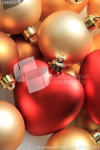 Image of Lovely Christmas: red on gold ornaments