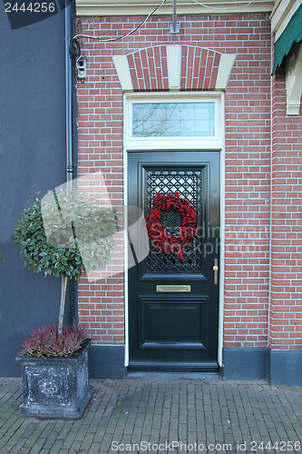 Image of Christmas wreath on a door