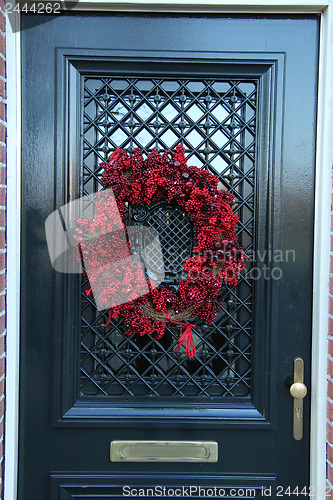 Image of Christmas wreath on a door