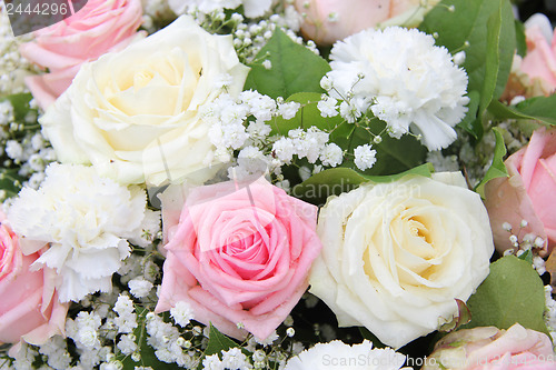 Image of Bridal flower arrangement in pink and white
