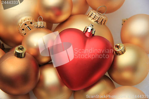 Image of Red heart shaped christmas ornament