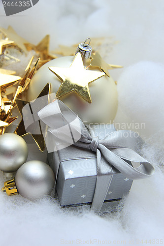 Image of Christmas gift and decorations