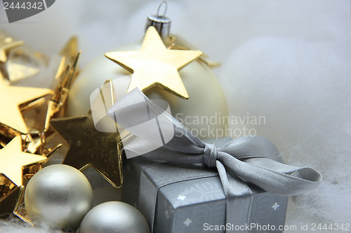 Image of Christmas gift and decorations