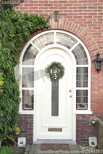 Image of Christmas wreath on a door