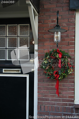 Image of Frontdoor with christmas decorations