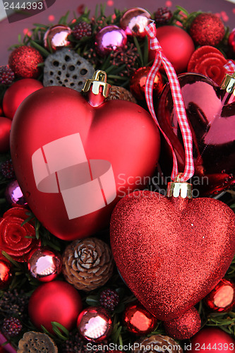 Image of Red Christmas ornaments