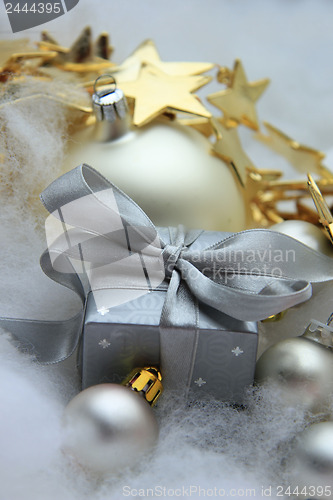 Image of Christmas gift and decorations