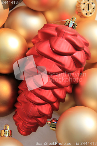 Image of Red cone shaped ornament