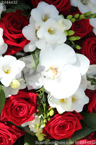 Image of Red and white bridal arrangement