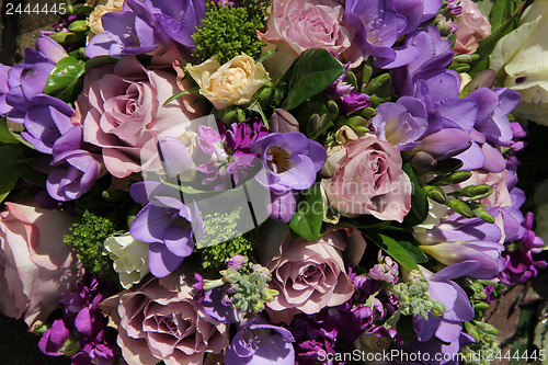 Image of Bridal bouquet in various shades of purple